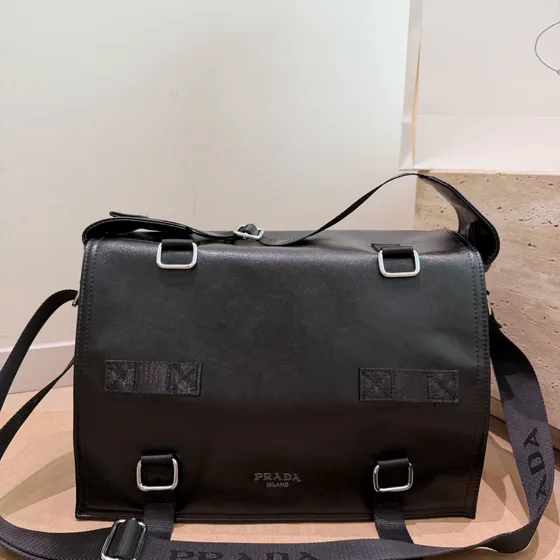 Prada Re-Nylon Messenger Bag Black Crossbody