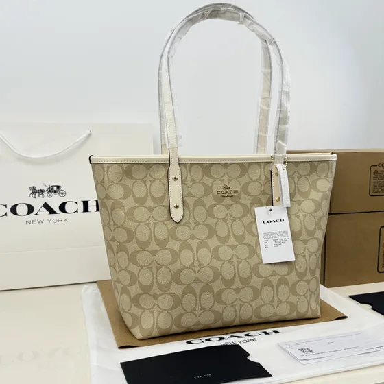 Coach Signature Bolsa tote Khaki/Marrom Bolsa tote