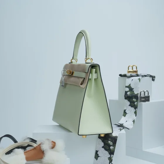 Hermes Kelly Light Grønn Tophåndtak