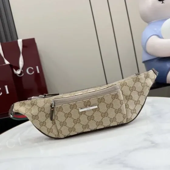 Gucci Gg Canvas Belt Bag Beige Brown Belt Bag