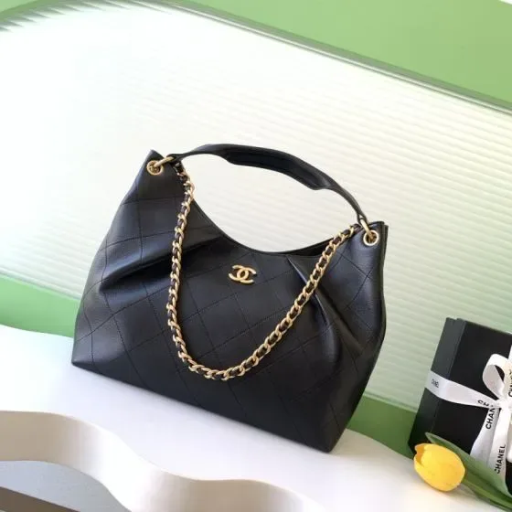 Chanel Hobo Handbag Black Hobo