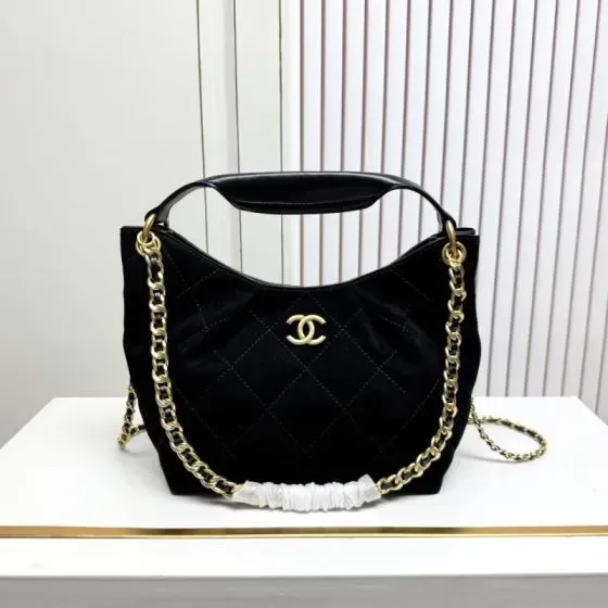 Chanel Chanel Hobo Handbag With Chain Black Hobo