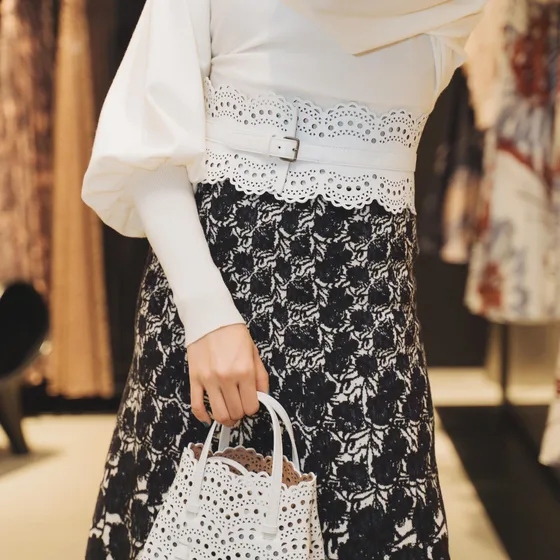 Burberry Le Teckel Mini Tote Hvid Tophåndtag
