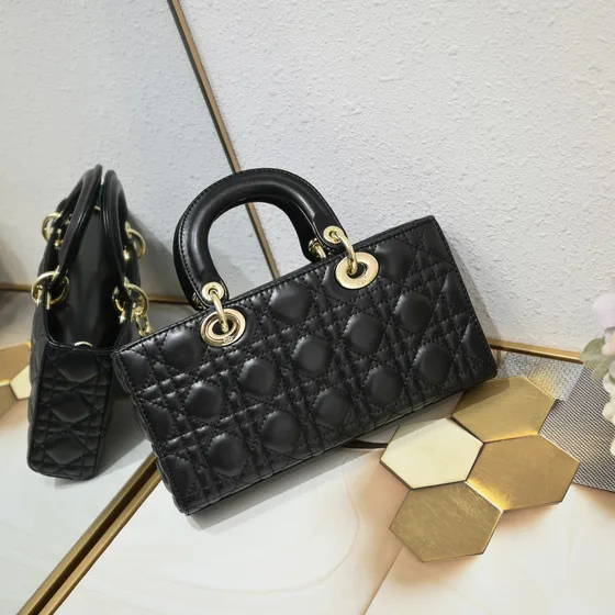 Dior Lady D-Joy Sort 26*6*14cm Tophåndtak