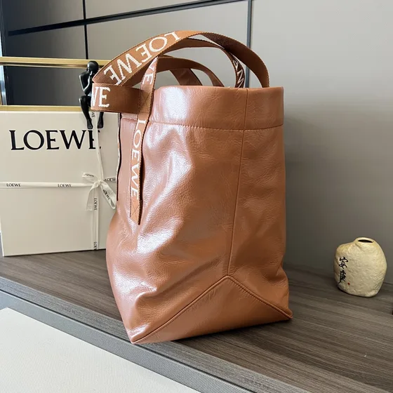 Loewe Cushion Tote Tan Brown Tote Bag