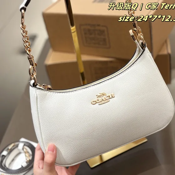 Coach Teri Bolsa de ombro Branco 24*7*12.5cm Bolsa de ombro