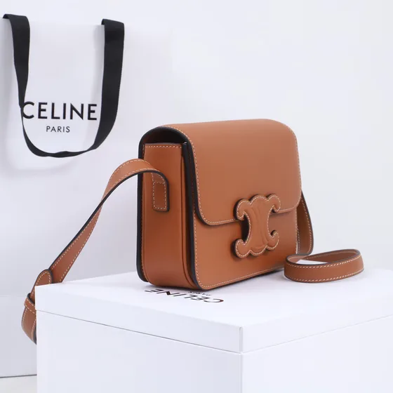 Celine Triomphe Tan Shoulder Bag