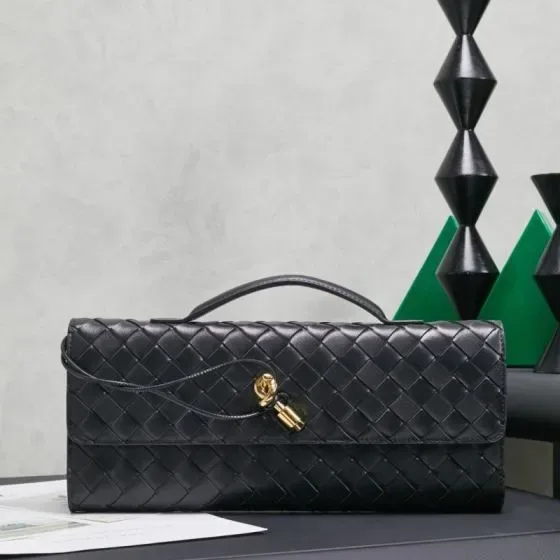 Bottega Veneta Long Clutch With Handle Black Clutch