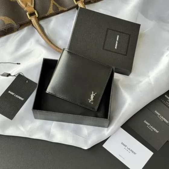 YSL Tiny Cassandre East West Wallet Black Wallet