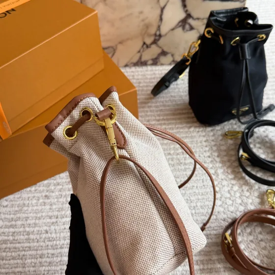 Prada Re-Edition 1978 Mini Bucket Bag Beige Brown Bucket Bag