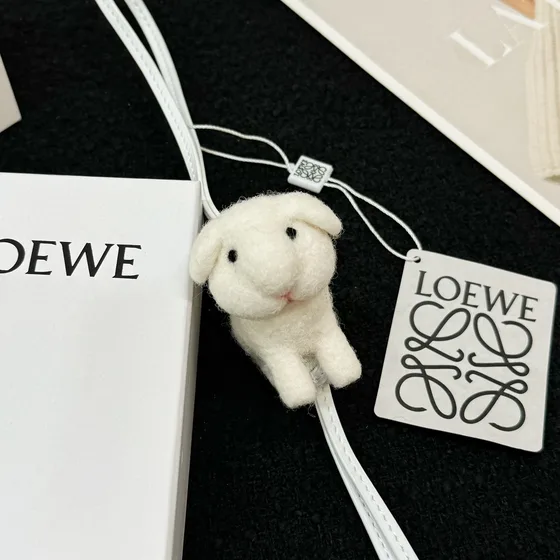 Loewe Bunny Charm White Pouch