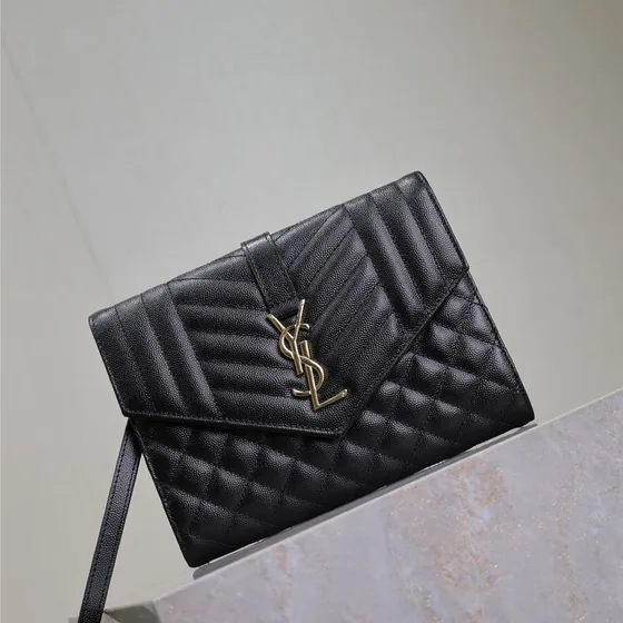 YSL Envelope Flikväska Svart Crossbody