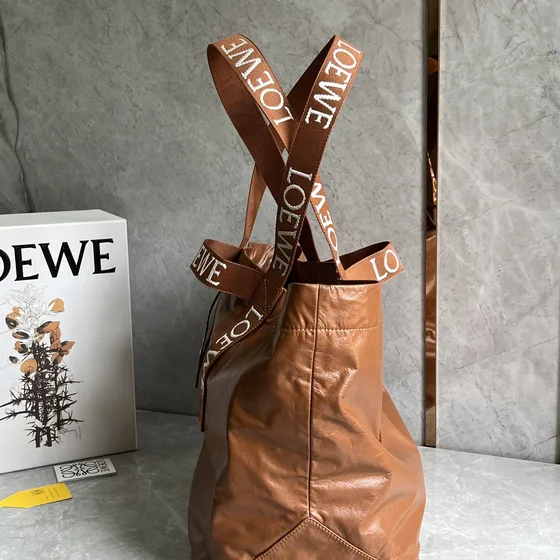 Loewe Fold Shopper Brown Tote Bag