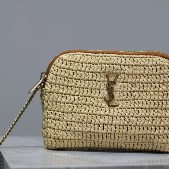 YSL Gaby Zipped Etui With Chain Natural Beige Crossbody