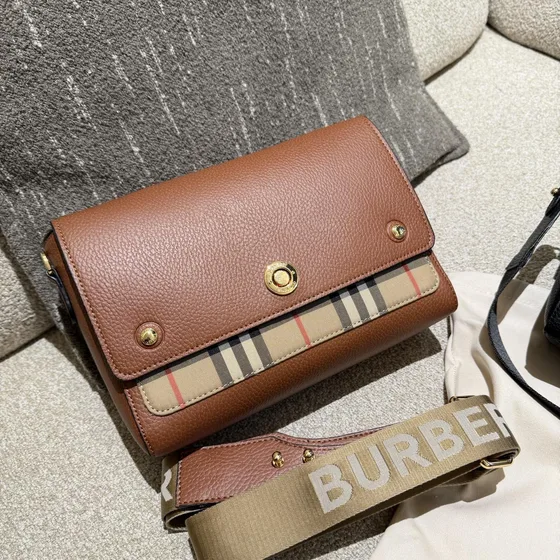 Burberry Vintage Check Note Borsa a tracolla Nero Crossbody