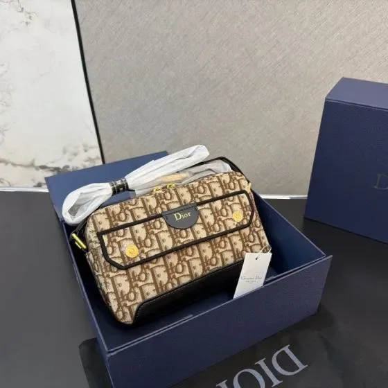 Dior Dior Hit The Road Camera Bag Beige And Brown Crossbody