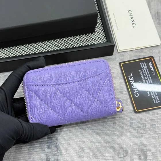 Chanel Classic Zippy Coin Purse Фиолетовый Card Holder