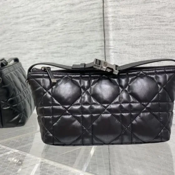 Dior Dior Travel Medium Nomad Pouch With Strap Black Crossbody