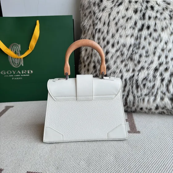 Goyard Saigon Structure Mini Bag Blanco Asa superior