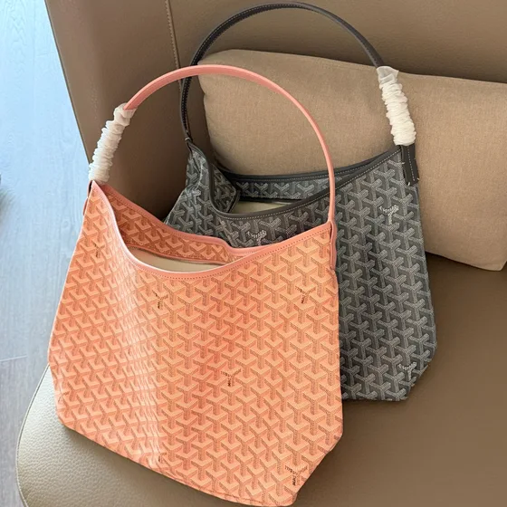 Goyard Boheme Hobo Gray Peach Hobo
