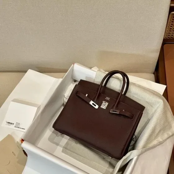 Hermes Birkin 25 Dark Brown Top Handle