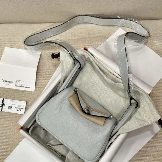 Hermes Lindy Mini Pale Blue Shoulder Bag