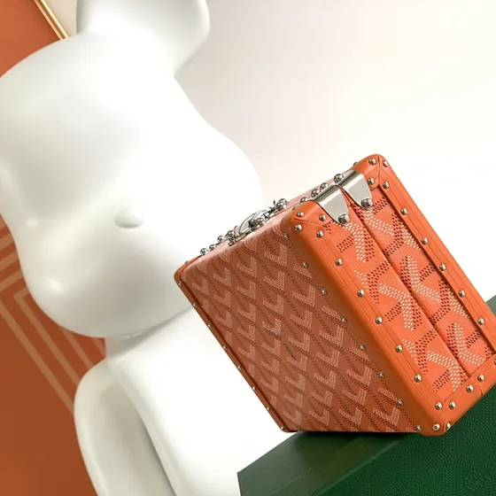 Goyard Minaudi re Trunk Orange Clutch