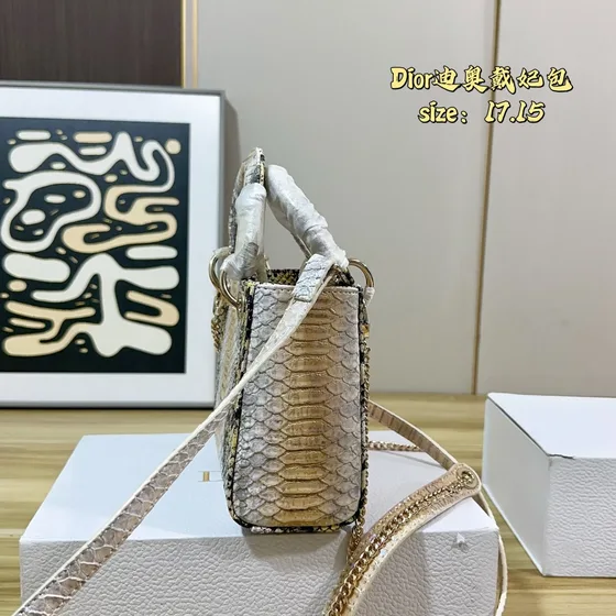 Dior Lady Dior Snake Print Multicolorido 17*15cm Alça superior