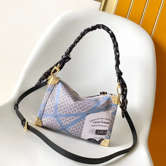 Louis Vuitton Side Trunk Hvit/Blå/Sort Skulderveske