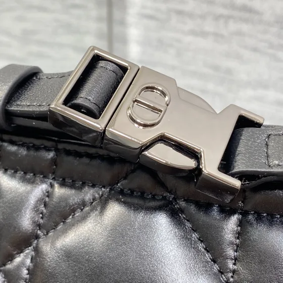 Dior Dior Travel Medium Nomad Pouch With Strap Black Crossbody
