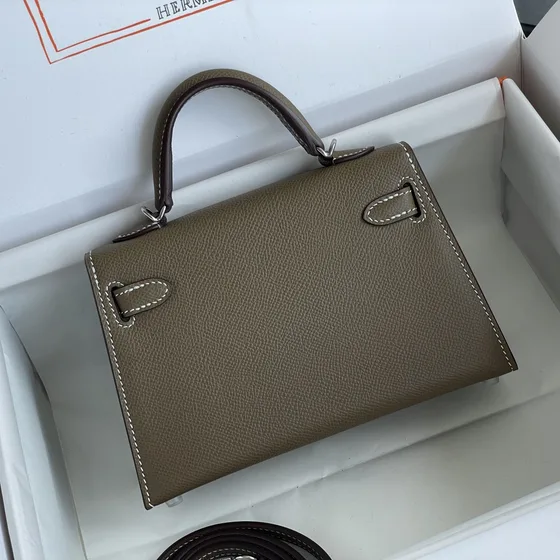 Hermes Mini Kelly Etoupe Top Handle