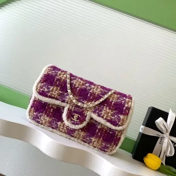 Chanel Classic Flap Purple Shoulder Bag