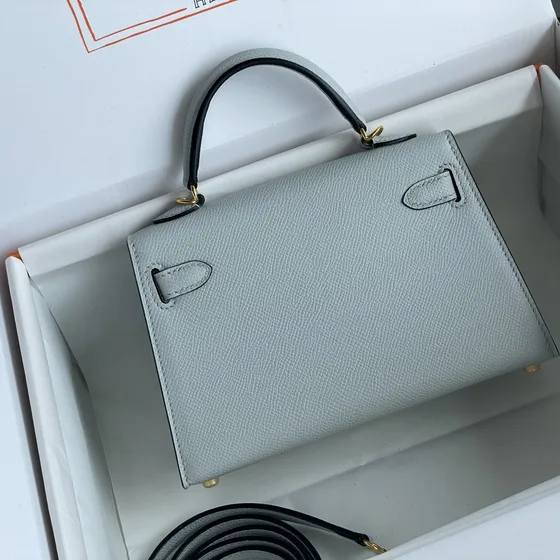 Hermes Mini Kelly Ii Light Gray Top Handle