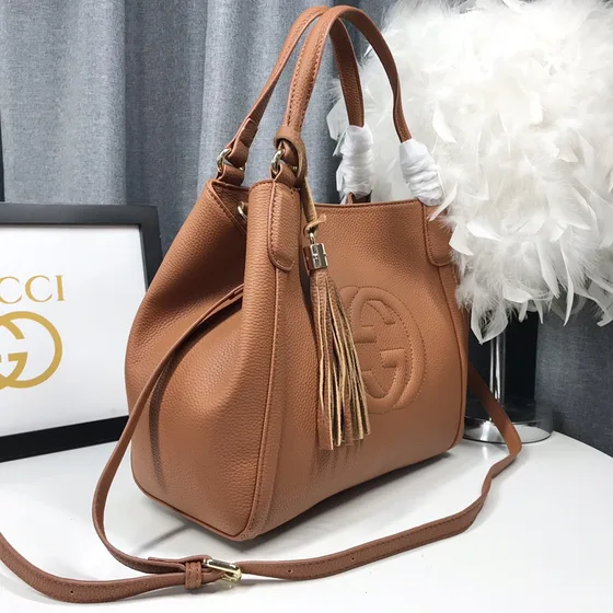 Gucci Soho Kulit Shoulder Bag Coklat 30x26x14cm Shoulder Bag