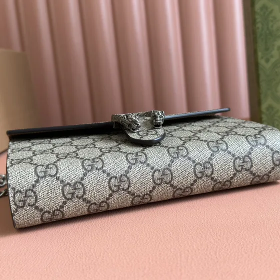 Gucci Dionysus Gg Chain Cüzdan Bej/Ebony Crossbody