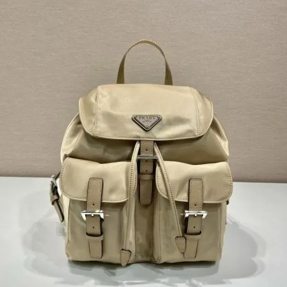 Prada Re-Nylon Medium Backpack Beige Backpack
