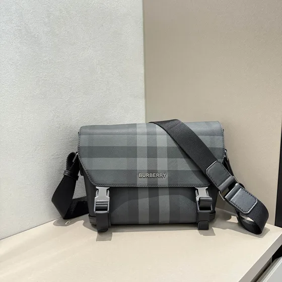 Burberry Check Crossbody Bag Grey Crossbody