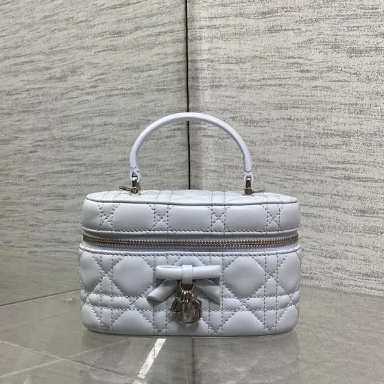 Dior Lady Dior Micro Vanity Case Light Blauw Crossbody