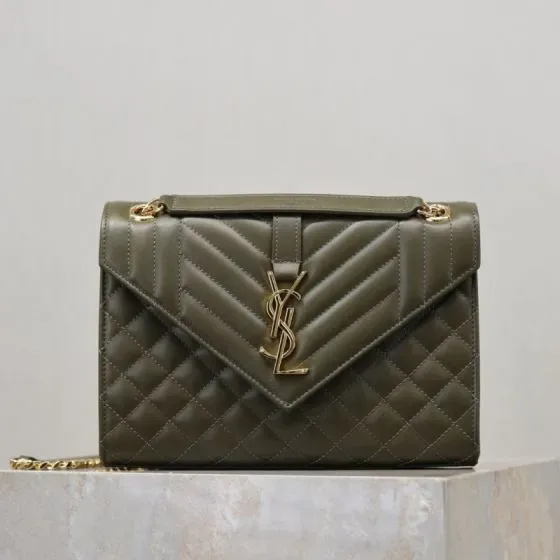 YSL Envelope Bag Olive Green Shoulder Bag
