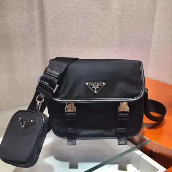 Prada Re-Nylon Shoulder Bag With Pouch Black Crossbody