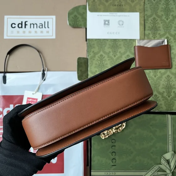 Gucci Bamboo 1947 Mini Chain Bag Brown Crossbody