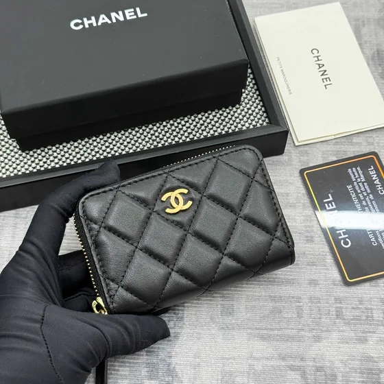 Chanel Zip Card Holder Negro Card Holder