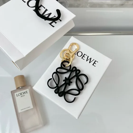 Loewe Anagram Keyring Charm Turquoise Biru Pouch
