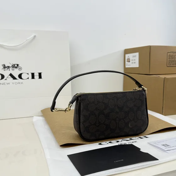 Coach Nolita 19 In Signature Canvas Black Brown 19 11 5cm Shoulder Bag
