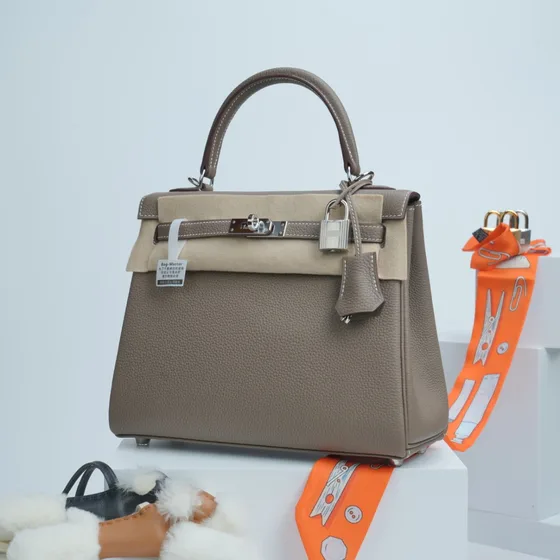 Hermes Kelly Grey Top Handle