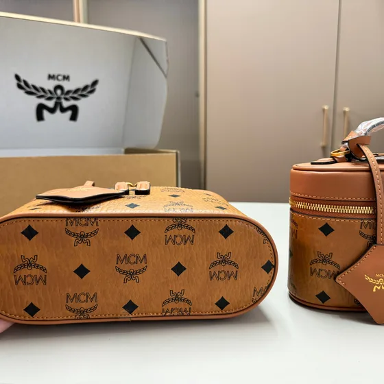MCM Rockstar Vanity Case Cognac Top Handle