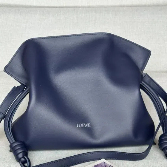 Loewe Flamenco Clutch Bag Navy Blue Shoulder Bag