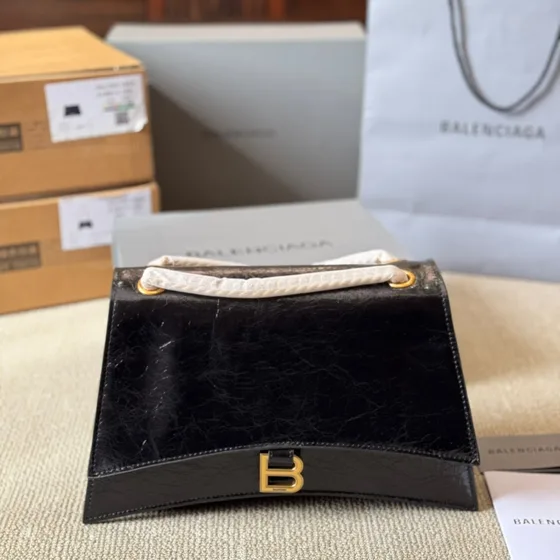 Balenciaga Crush Sling Bag Black Shoulder Bag