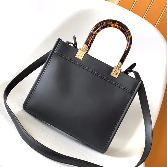 Fendi Sunshine Shopper Small Black Tote Bag