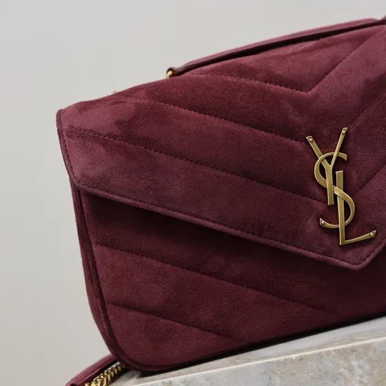 YSL Cassandre Envelope Chain Bag Merah marun Crossbody